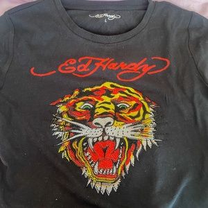 Ed Hardy- Black Crop Top